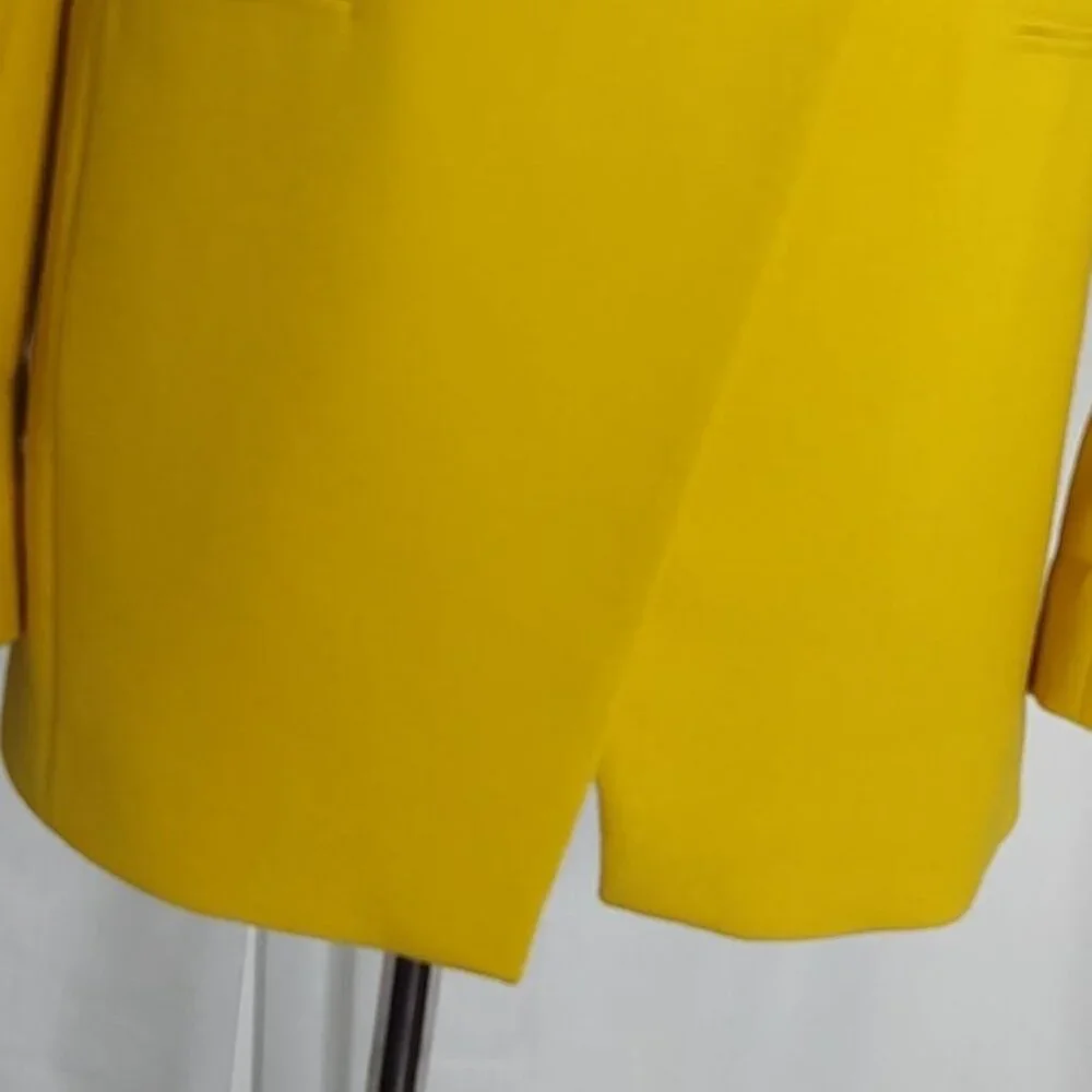 Zara Blazer  XS Yellow Double Breasted Asymmetric Blogger Fave - Picture 10 of 16